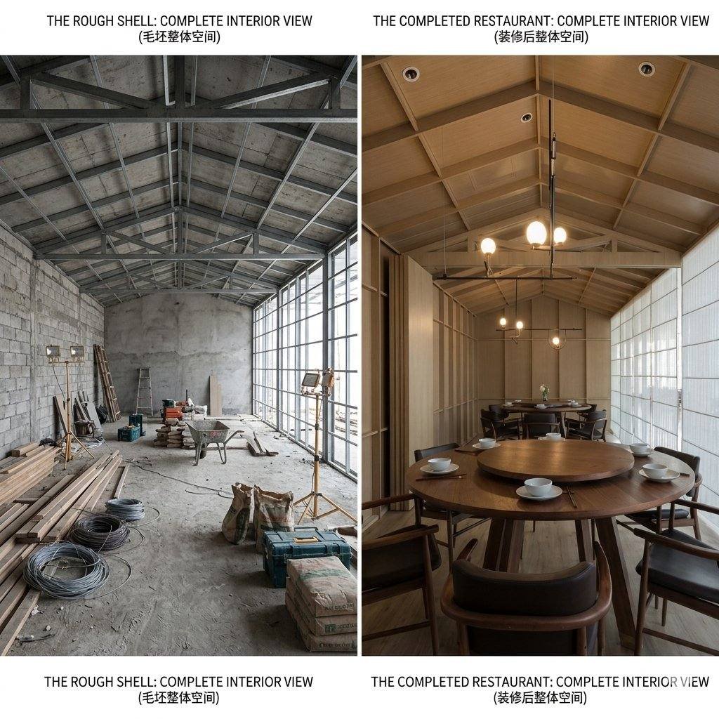 Restaurant before and after a commercial refresh
